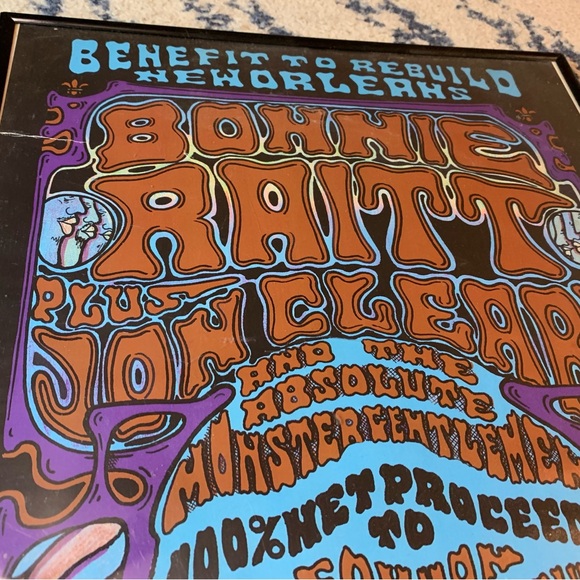 Bonnie Raitt poster Benefit To Rebuild New Orleans & ticket stub OKC concert - Picture 4 of 9